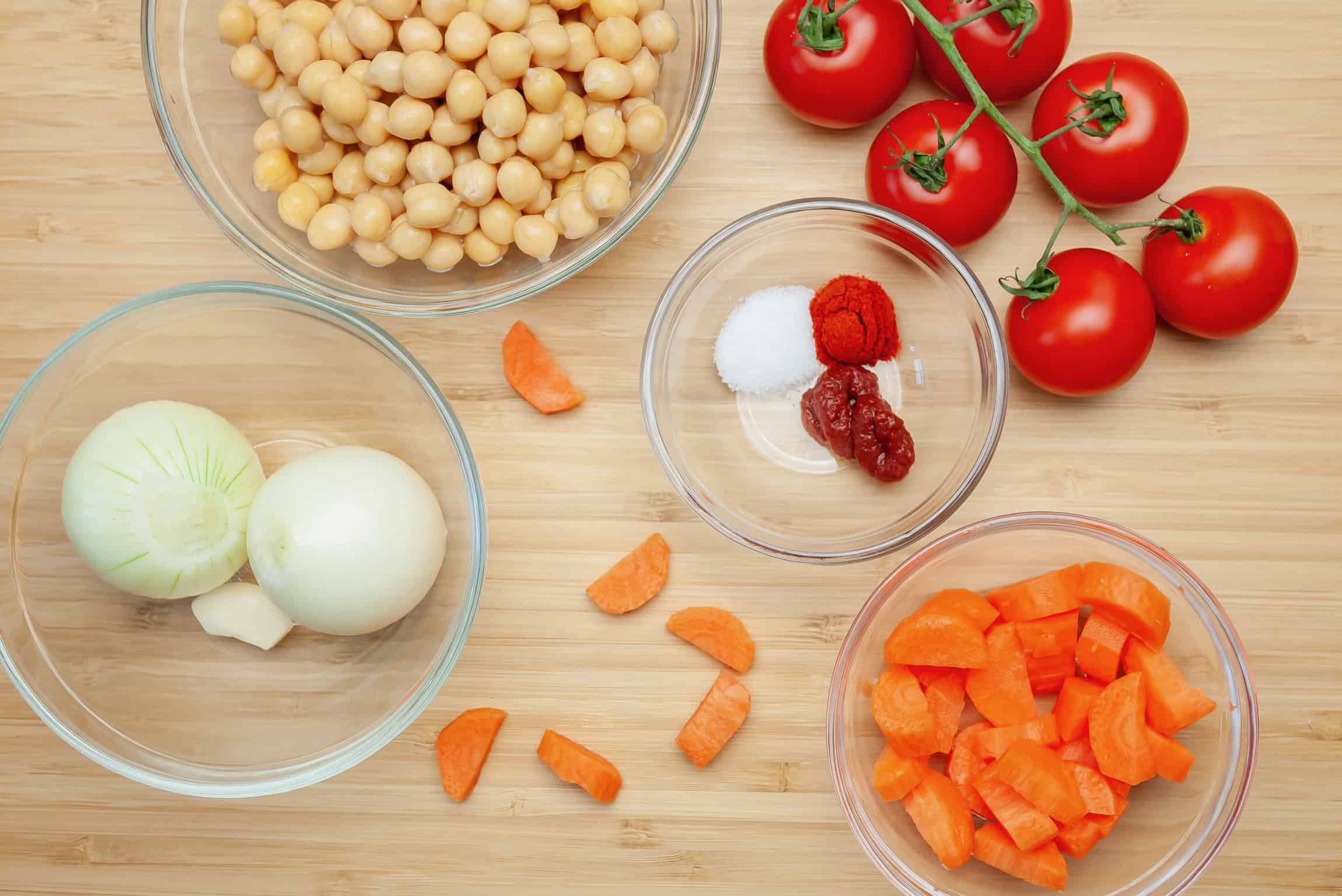 Red greek chickpea soup ingredients