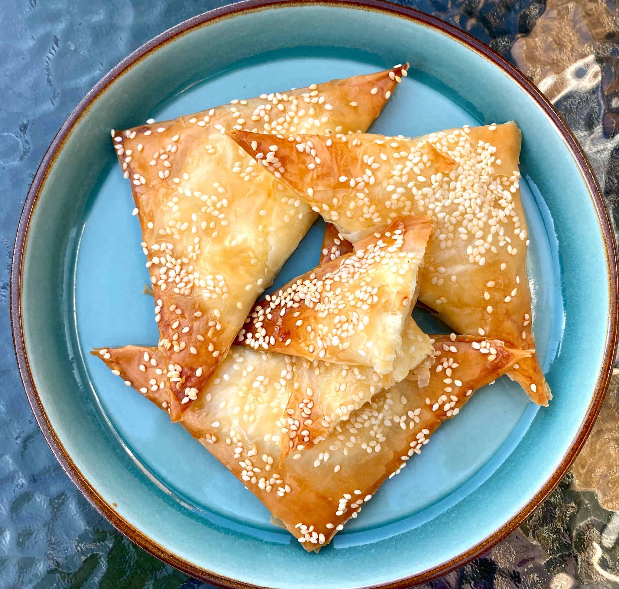 Mini Tiropitakia (Greek Baked Feta Cheese Triangles)