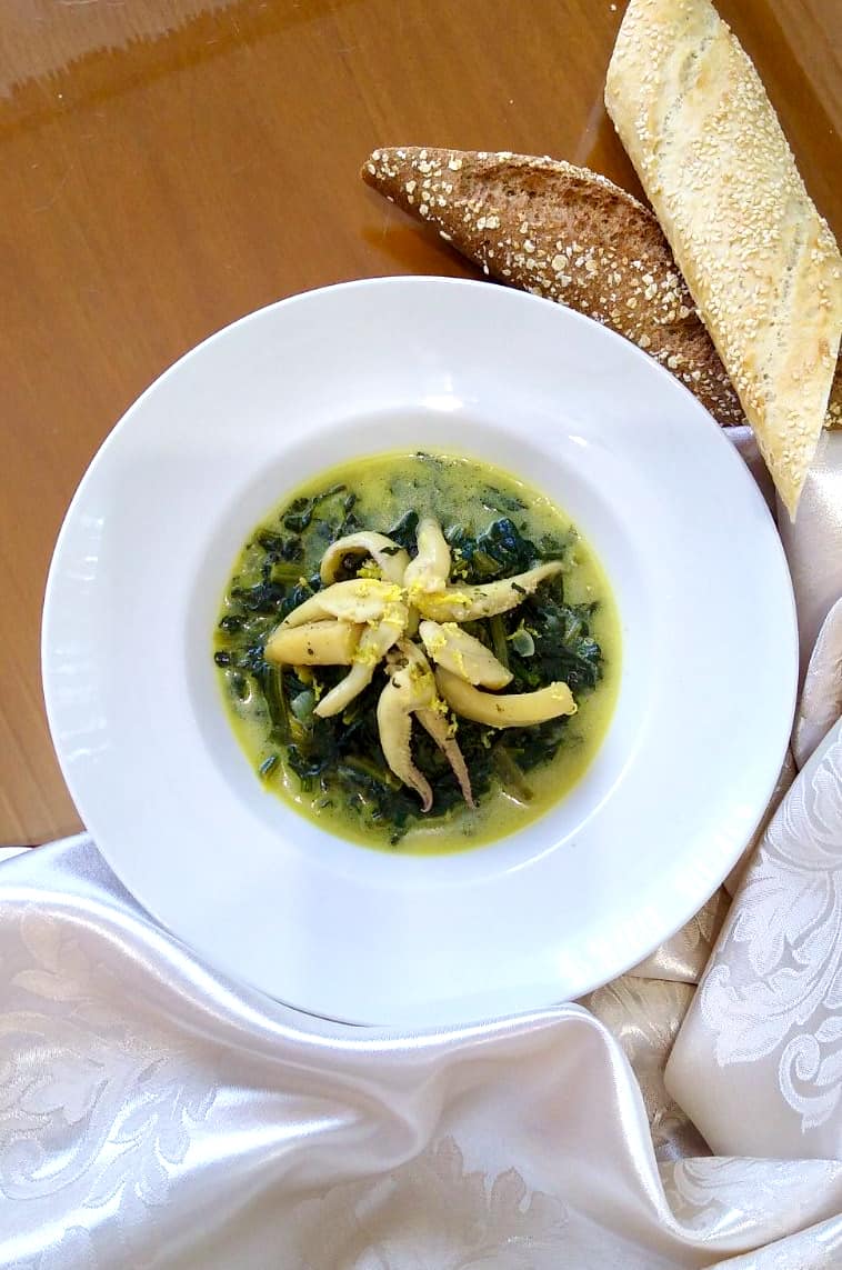 Greek cuttlefish with spinach recipe