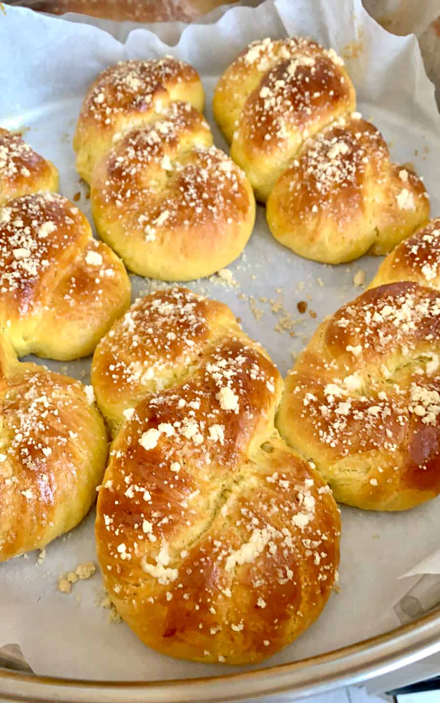 Greek Traditional Homemade Tsoureki Recipe - small portions baked