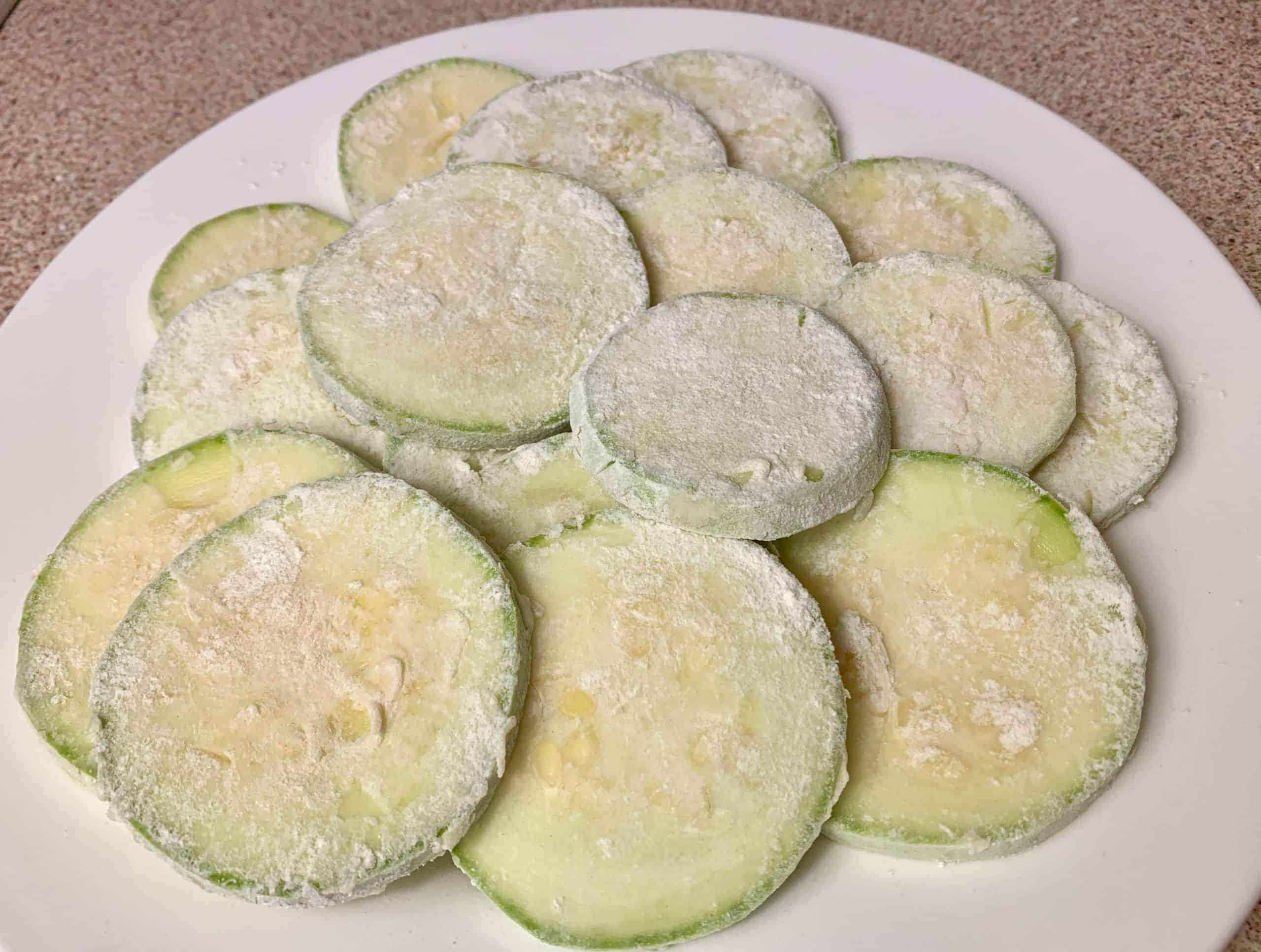 floured courgettes