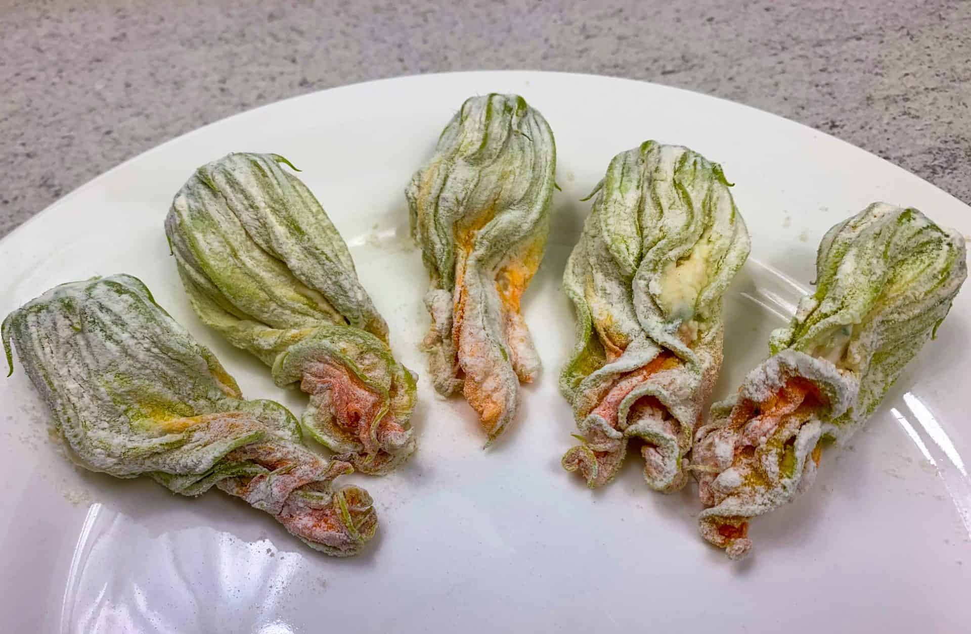Stuffed zucchini blossoms with feta Vicki's Greek Recipes