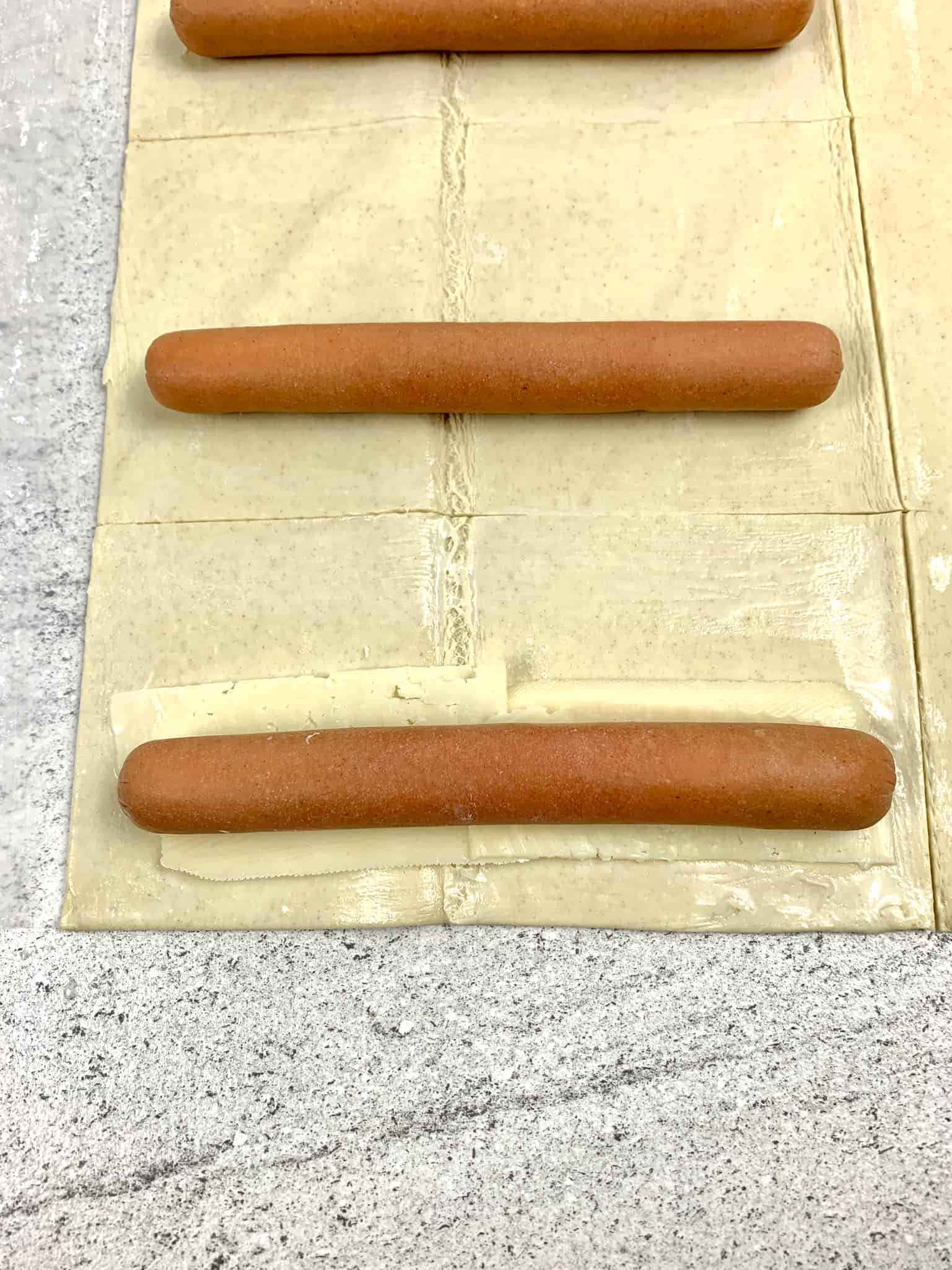 Loukanikopita (Sausage roll) preparation