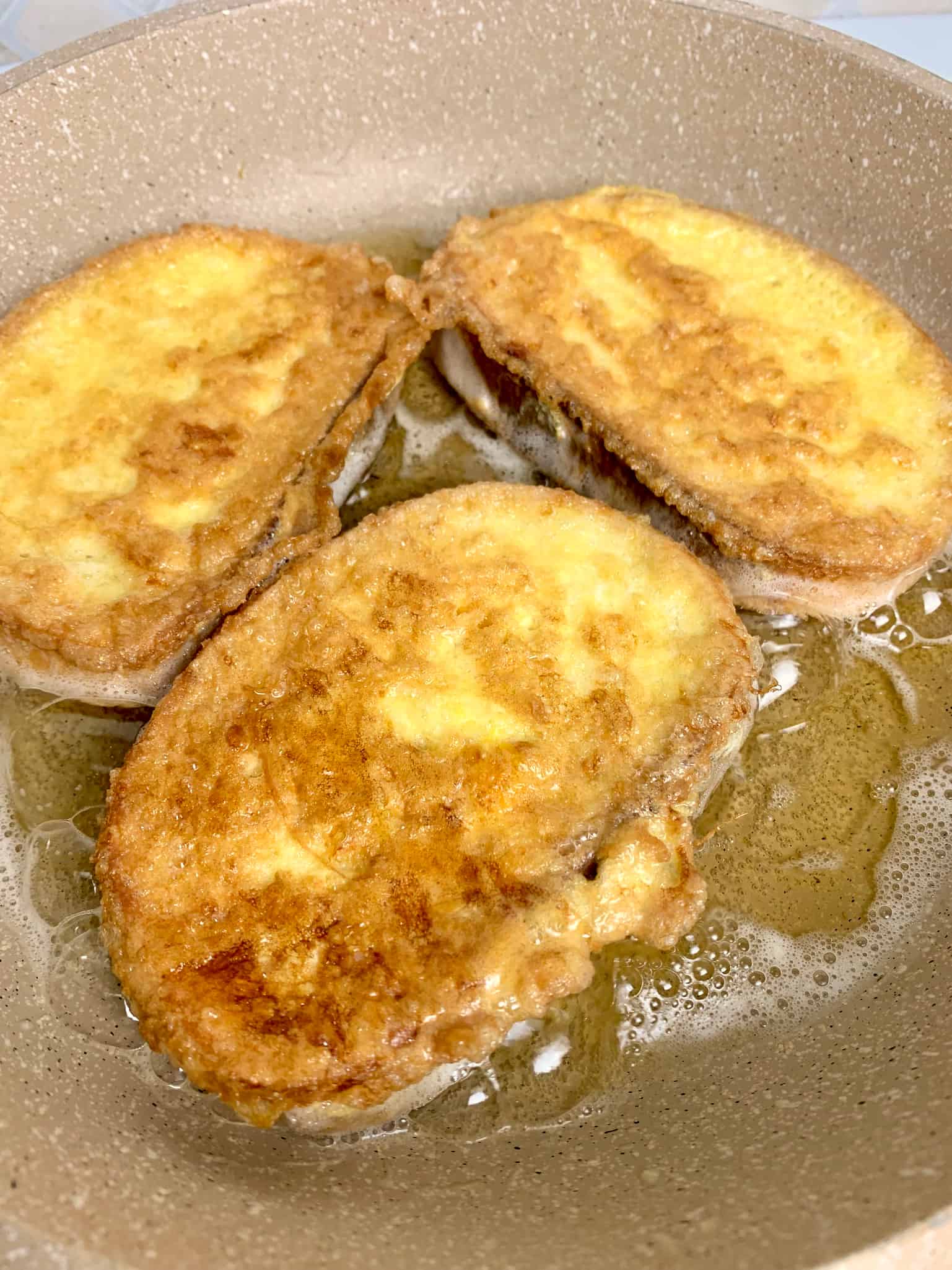 Avgofetes: augofetes (Greek French toast) frying 2