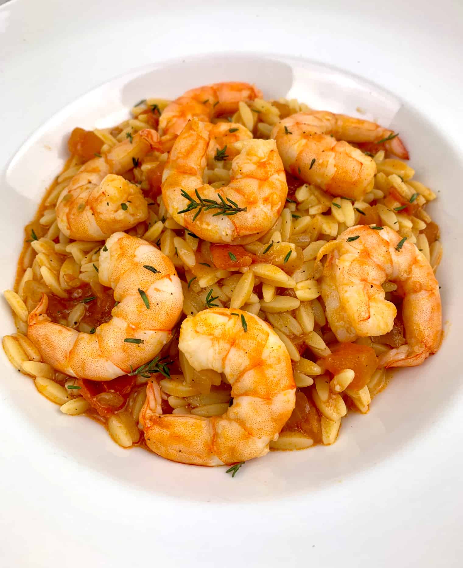 Shrimp with orzo pasta