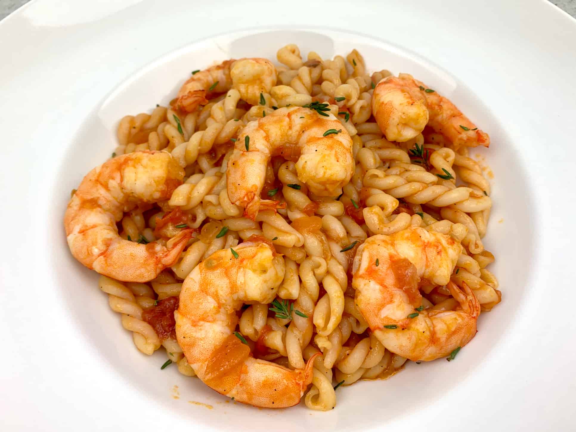 Shrimp with pasta