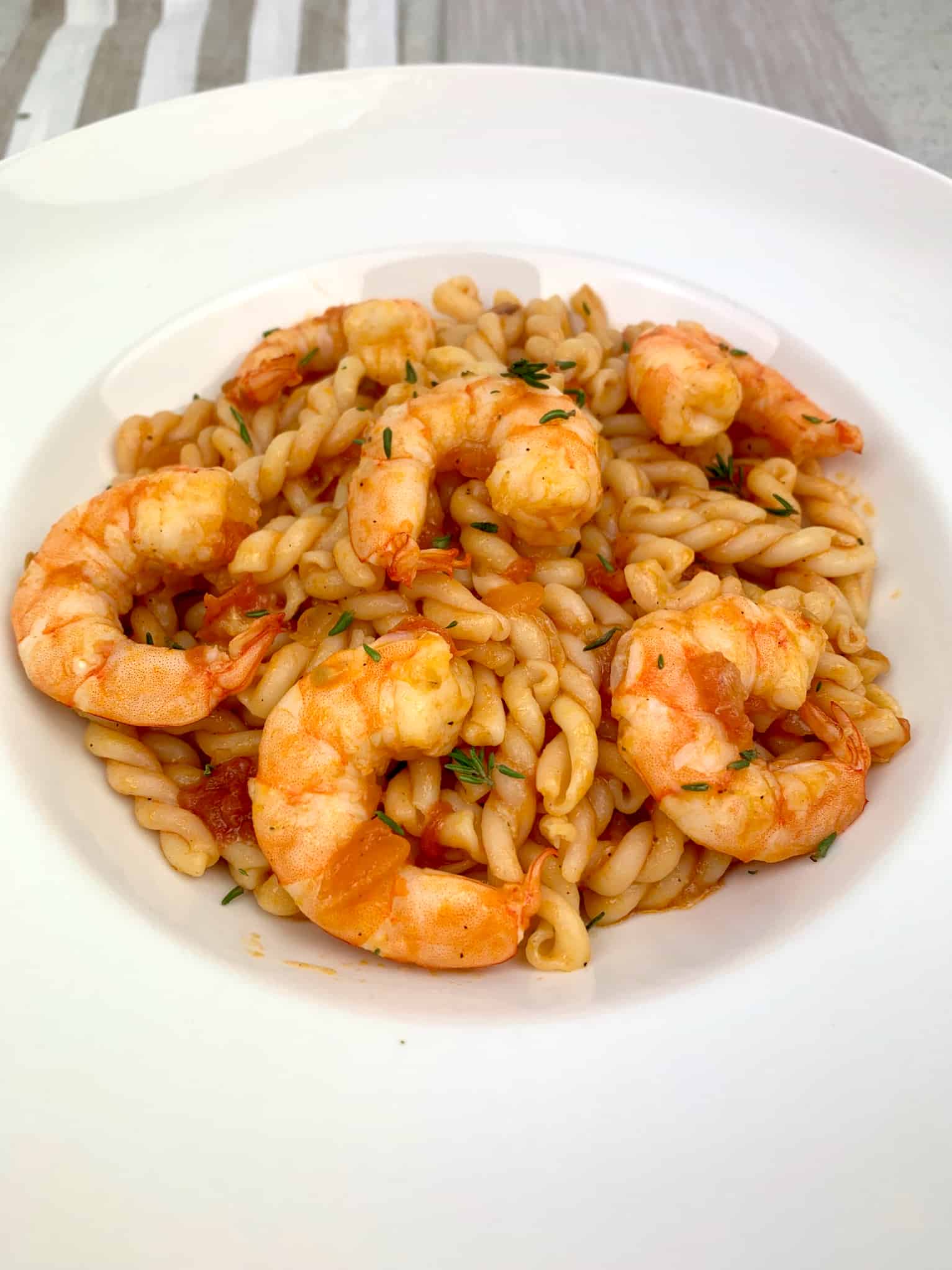 Shrimp with pasta