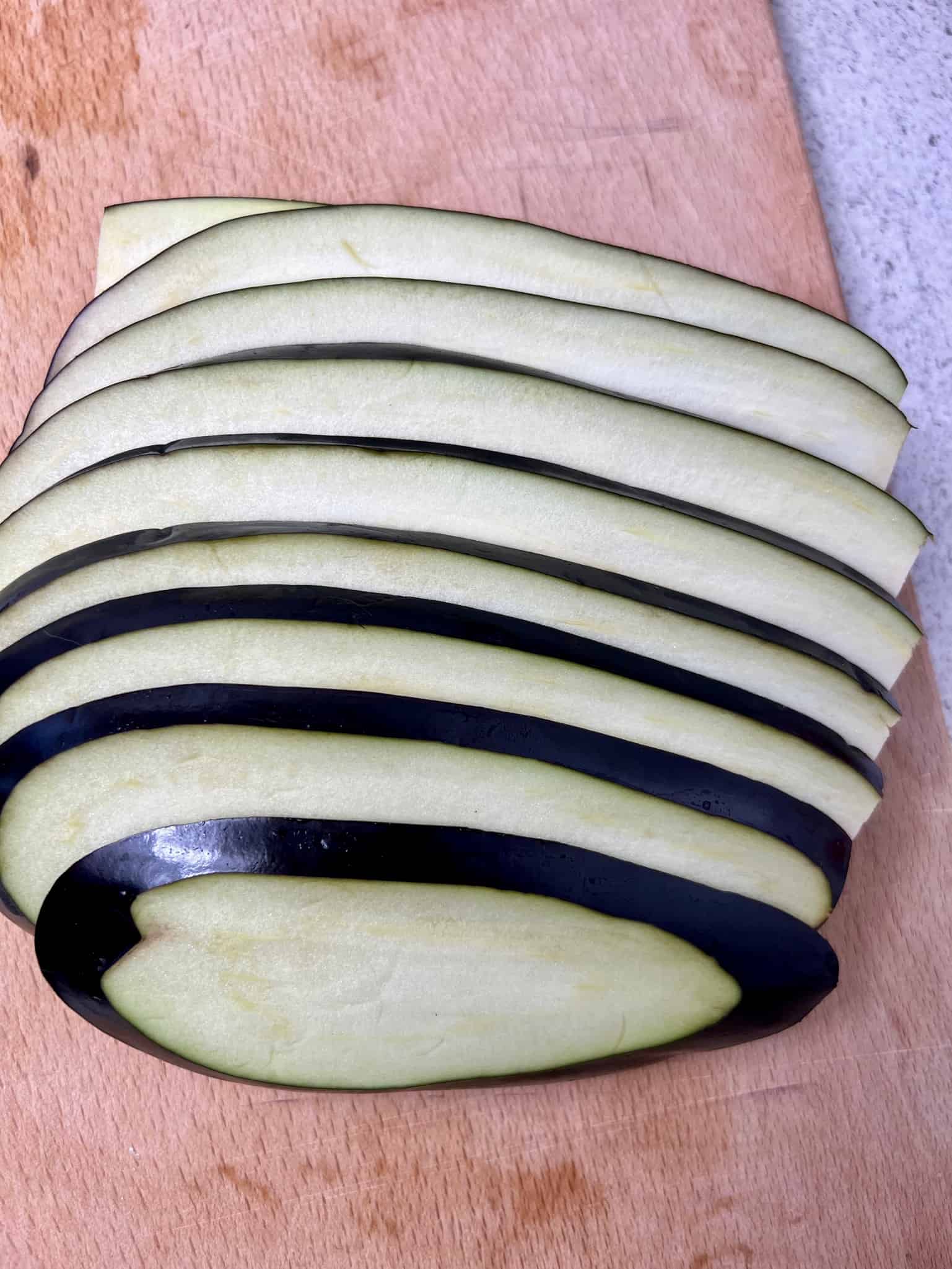 Sliced eggplants